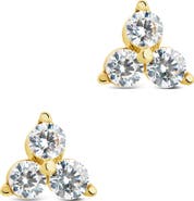 Sterling Forever Pyramid Cubic Zirconia Stud Earrings