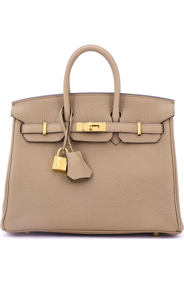 Pre-Owned Hermes Birkin Handbag Brown Togo with Gold Hardware 25, Main, color,