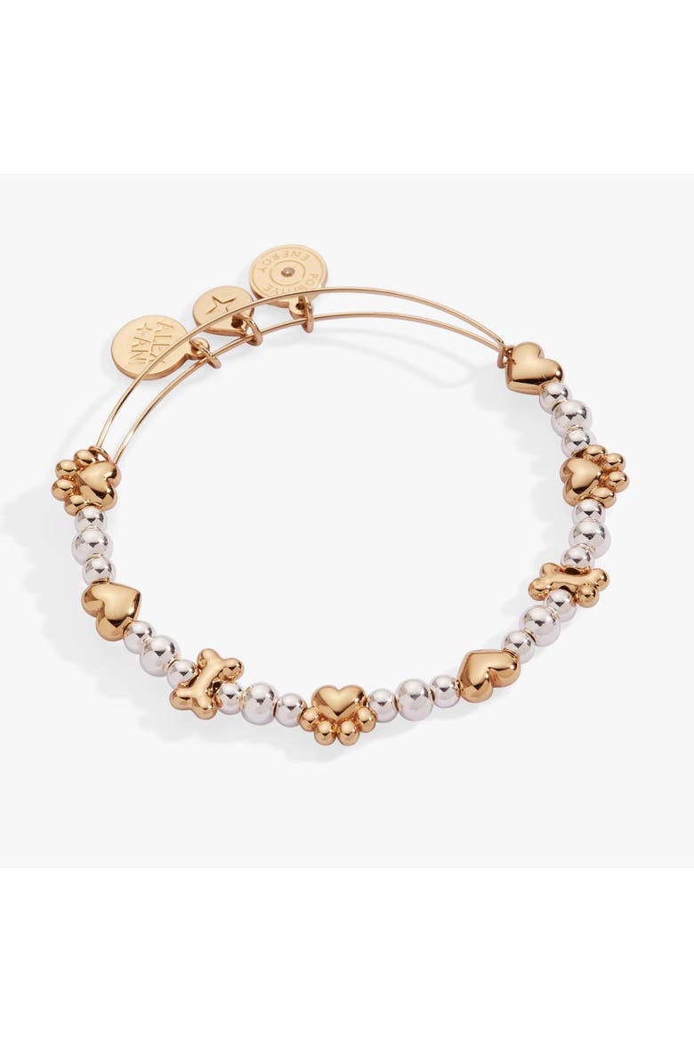 Puppy Love Beaded Bangle, Main, color, Gold