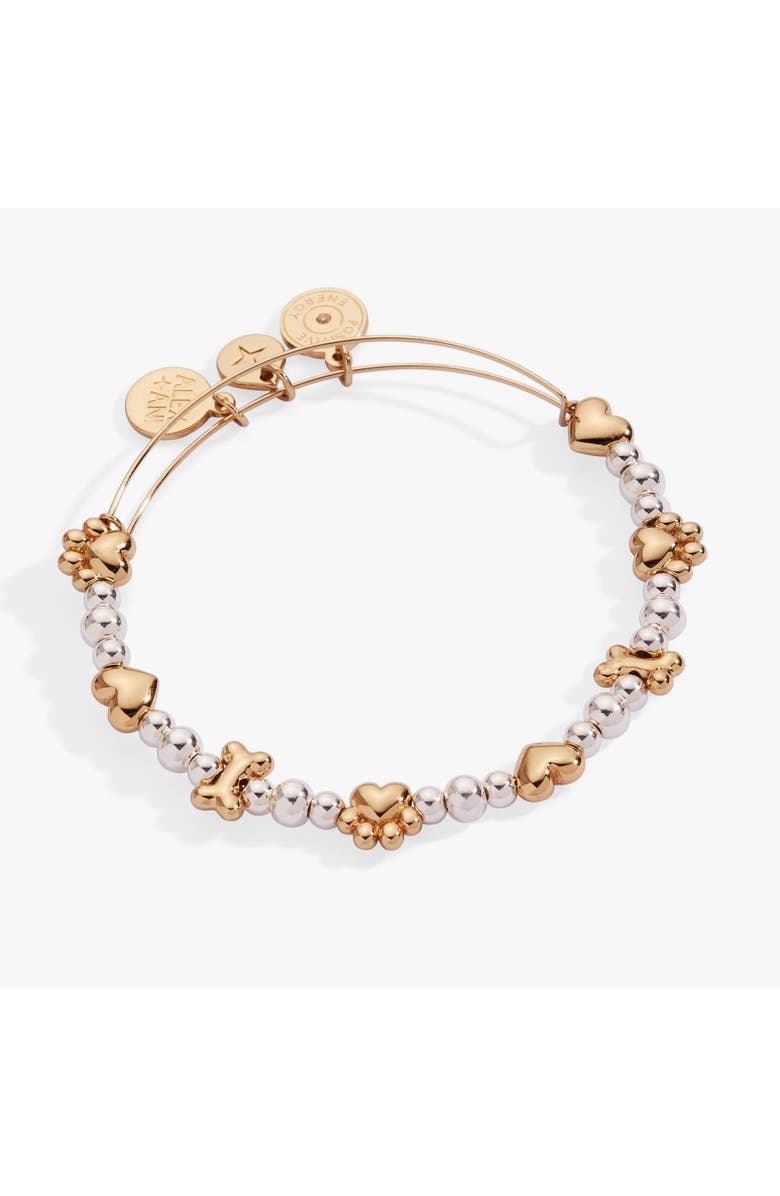 Alex and Ani Puppy Love Beaded Bangle, Main, color, Gold