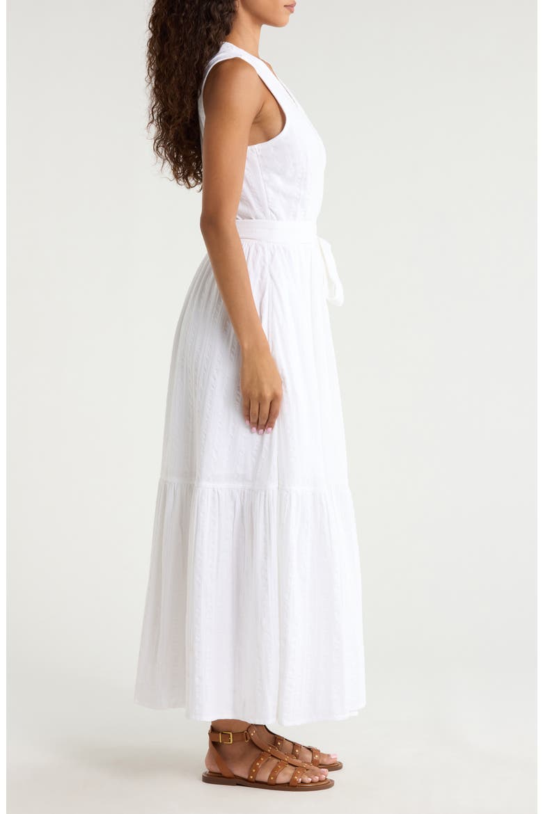Dune Cotton Gauze Sleeveless Wrap Dress, Alternate, color, WHITE