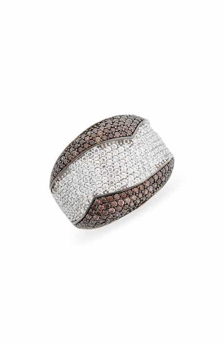 SUZY LEVIAN 14K Yellow Gold Plated Pave CZ Ring