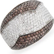 SUZY LEVIAN 14K Yellow Gold Plated Pave CZ Ring
