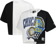 New Era Women's New Era White Chicago Sky Team Split Cropped Boxy T-Shirt