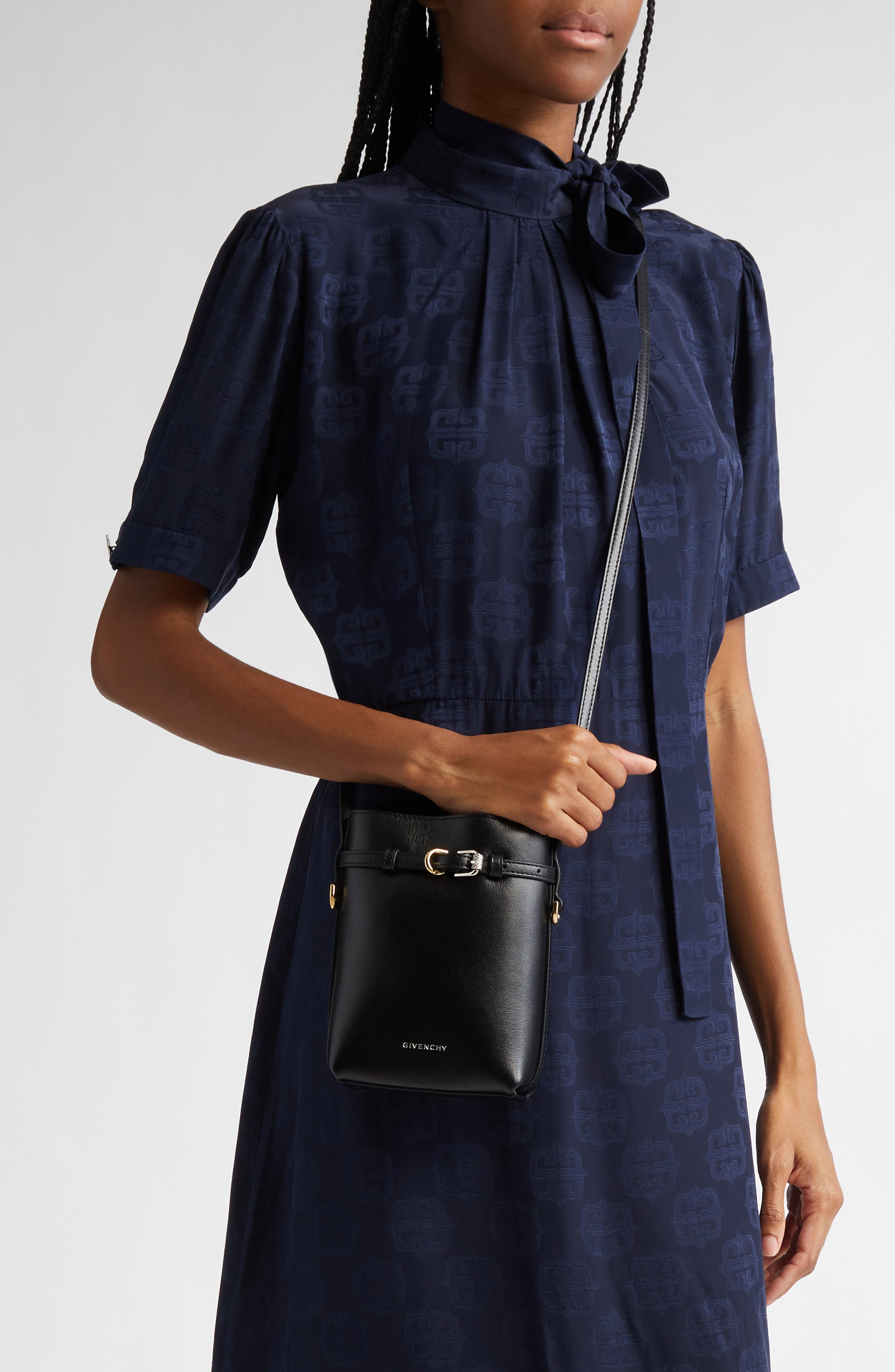 Givenchy Voyou Leather Pouch Crossbody Bag, Alternate, color, 