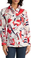 Jones New York Geo Print Button-Up Shirt