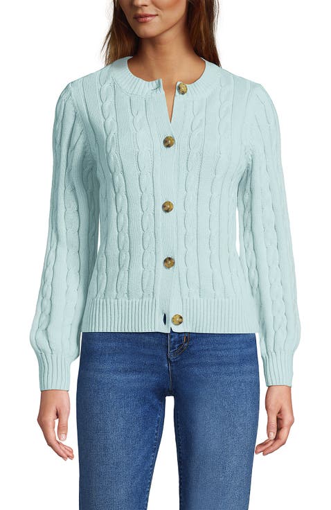 Drifter Classic Cable Crew Neck Cardigan Sweater