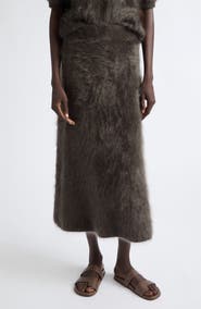Lisa Yang Asta Brushed Cashmere Midi Skirt