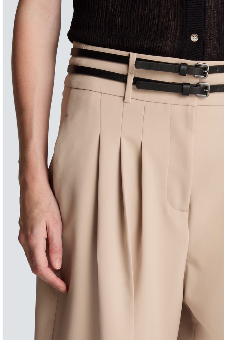 Belted Pleated Bermuda Shorts, Alternate, color, TIMELESS TAUPE
