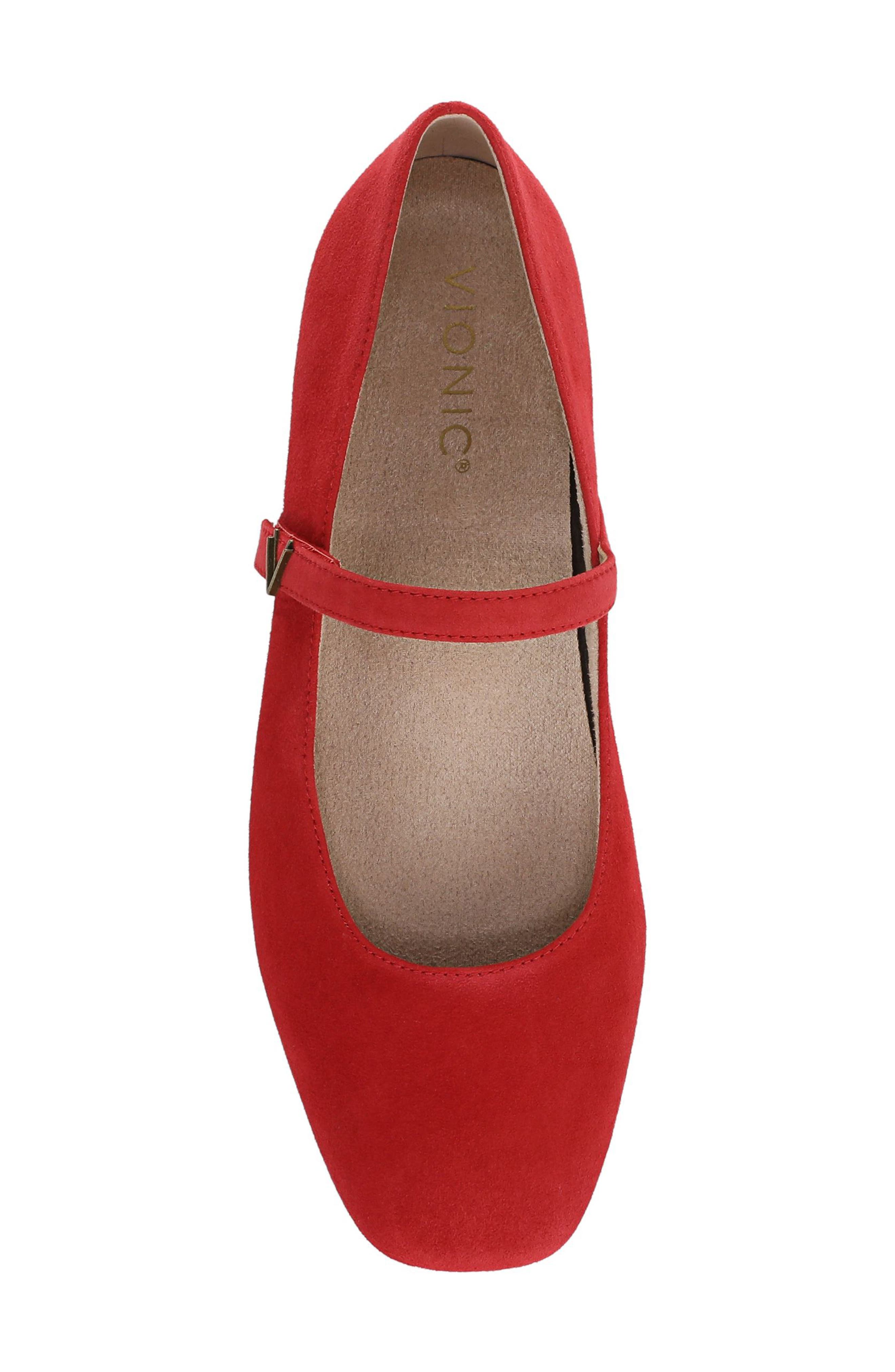 Vionic Alameda Mary Jane Flat, Alternate, color, Red Suede