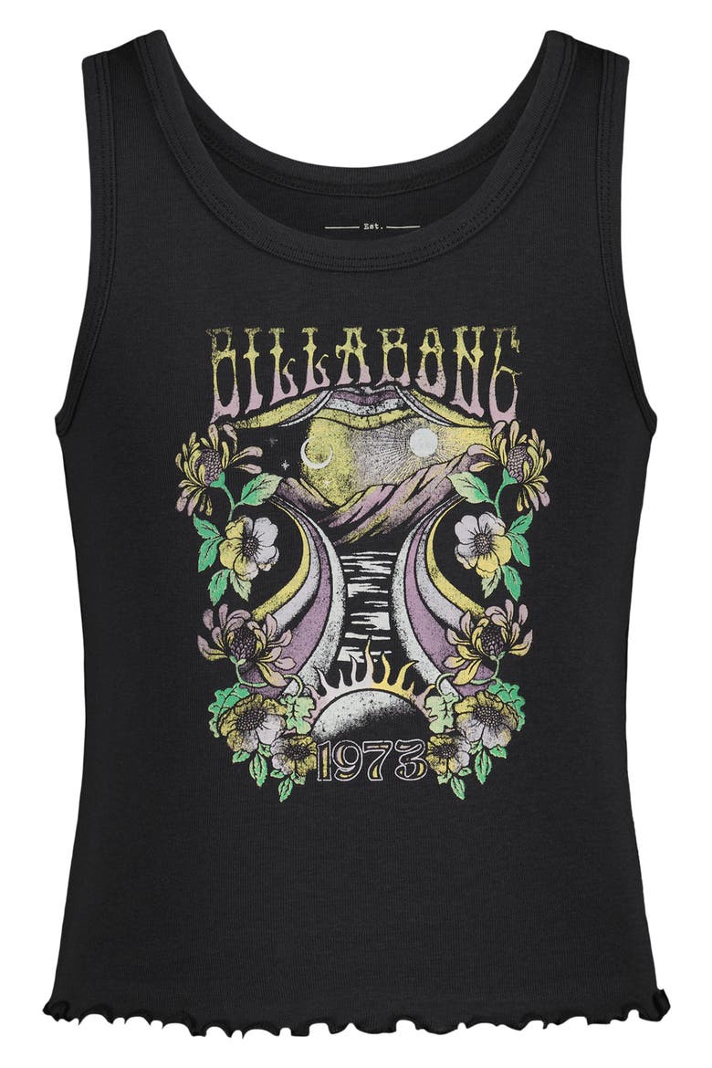 Kids' Wonderland Calls Crop Graphic Tank, Main, color, BLACK SANDS