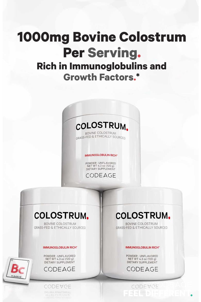 Grass-Fed Bovine Colostrum Powder Supplement, Alternate, color, White