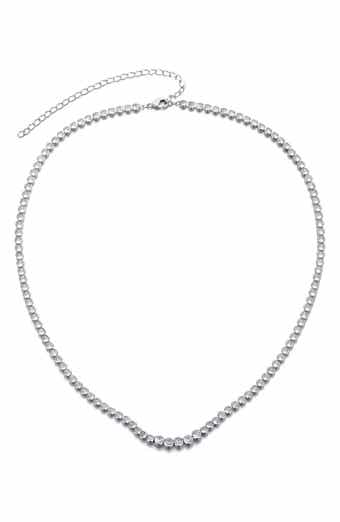 Adornia Bezel Crystal Tennis Necklace