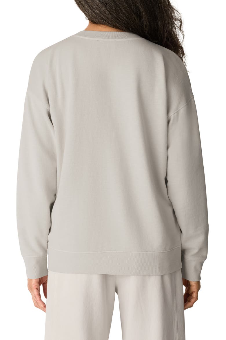 V-Neck Organic Cotton Sweatshirt, Alternate, color, PALE STRIPE
