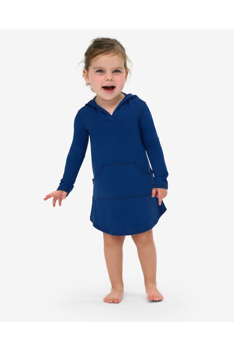 Toddler's Long Sleeve Hoodie Dress for Sun and UV Protection, Main, color, Navy