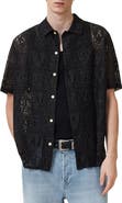 AllSaints Netley Lace Short Sleeve Button-Up Shirt