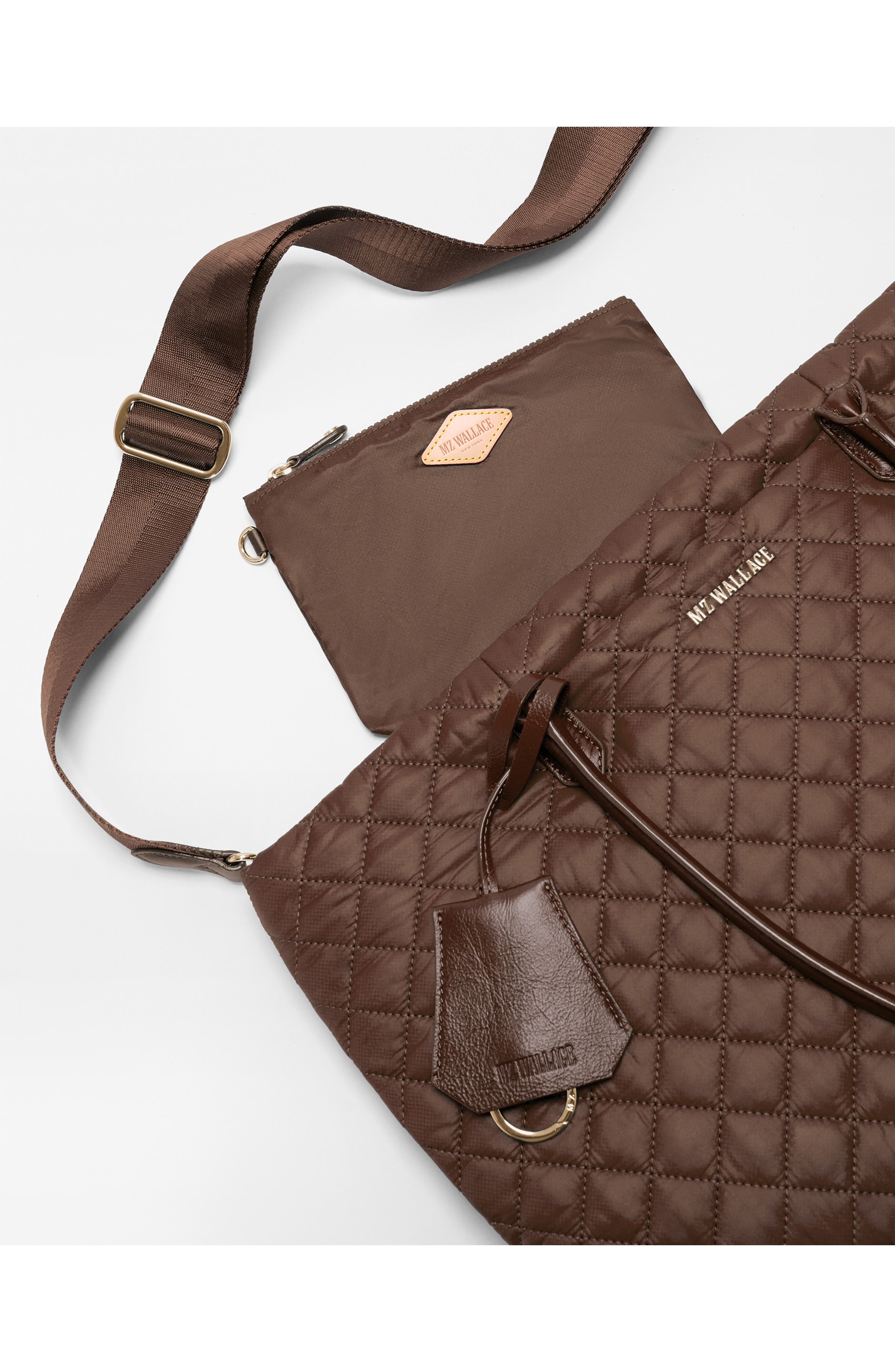 Medium Daily Quilted Nylon Tote, Alternate, color, WALNUT