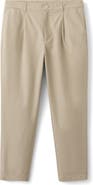 MANGO Pleated Straight Fit Cotton Blend Pants