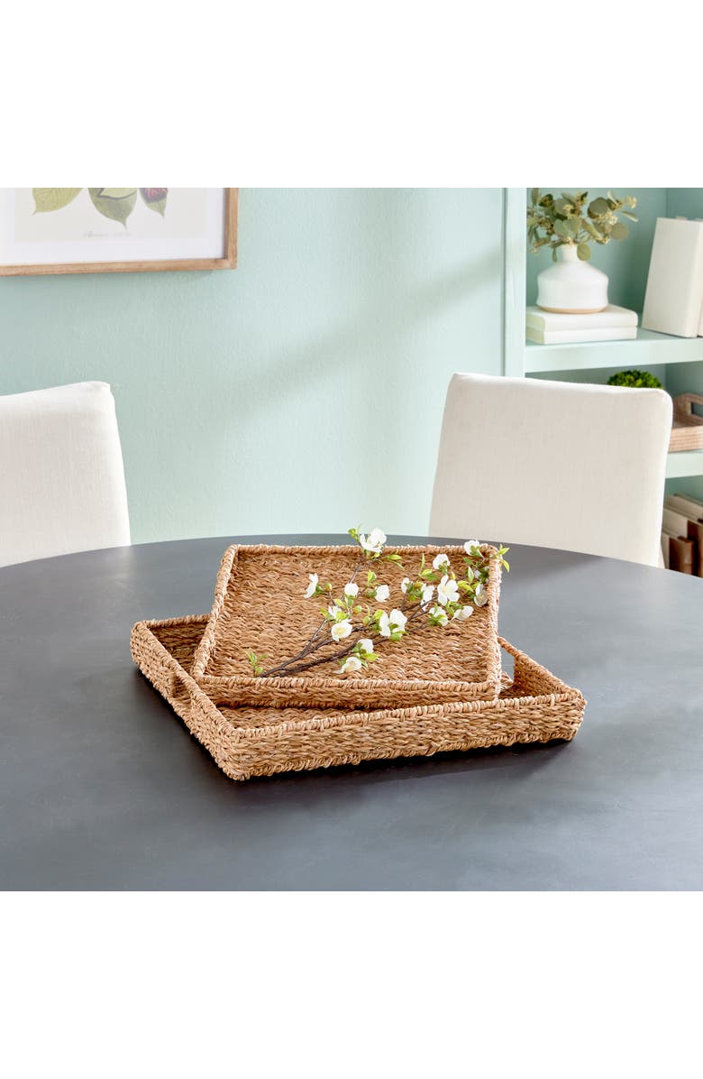 Napa Home & Garden Seagrass Rectangular Trays St/2, Alternate, color, Brown