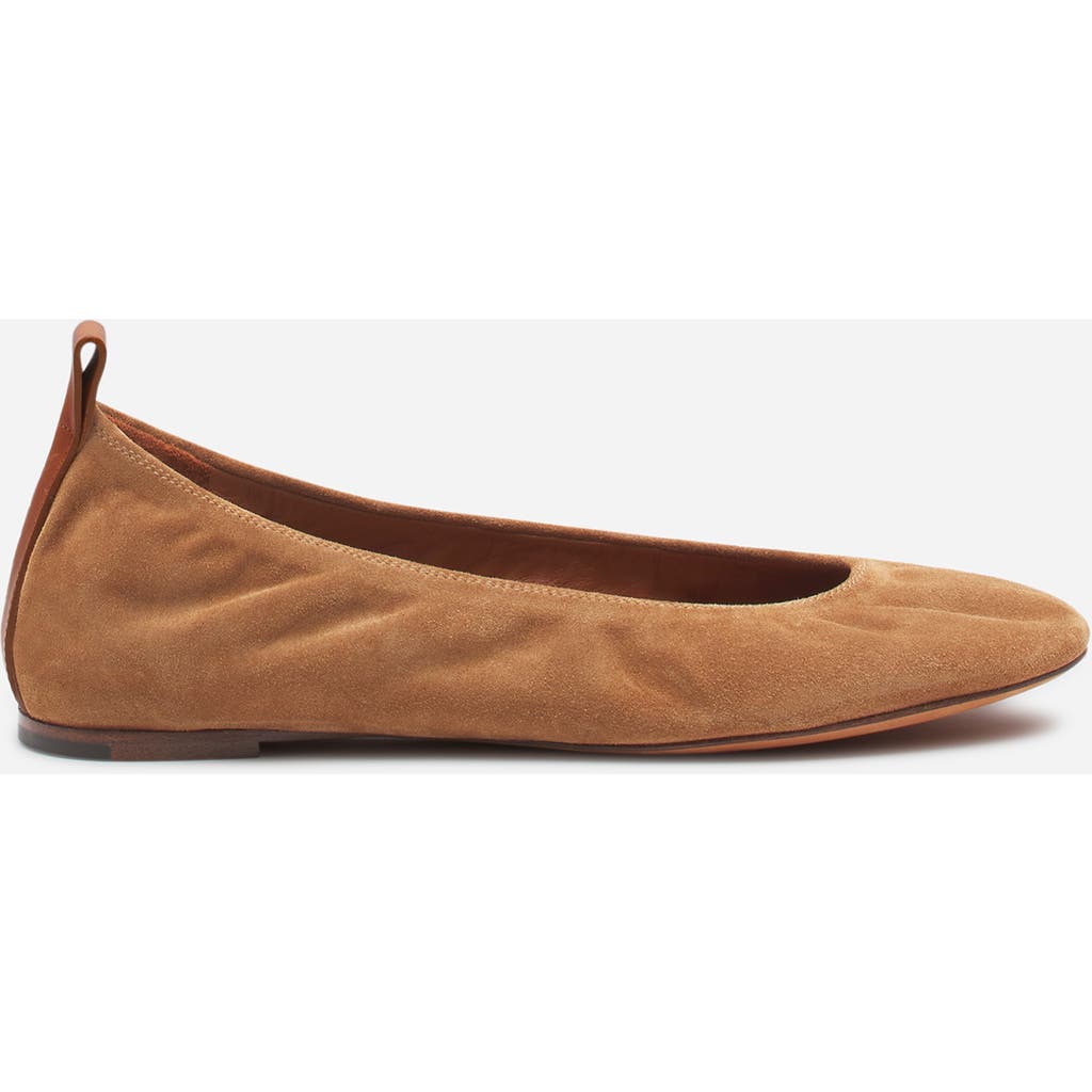 Lanvin La Ballerine En Suede Pour Femme In Brown