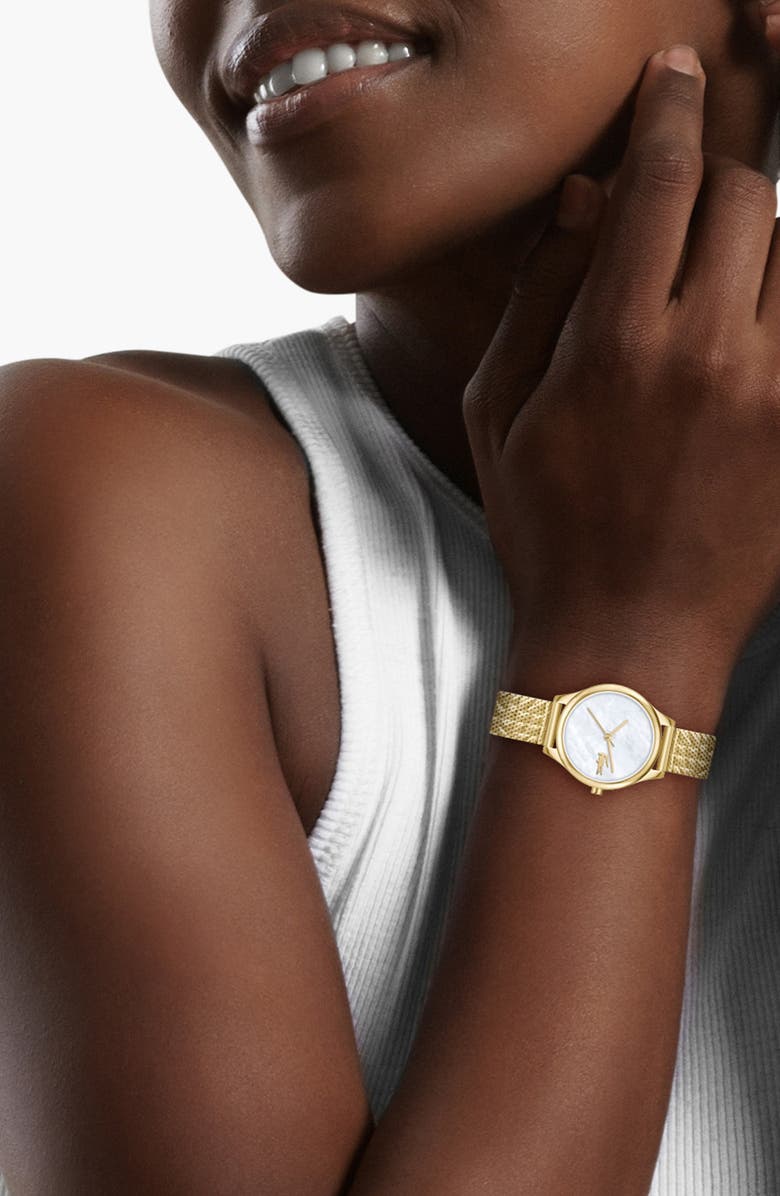 Lacoste Mini Crocodelle Mesh Strap Watch, 28mm, Alternate, color, 