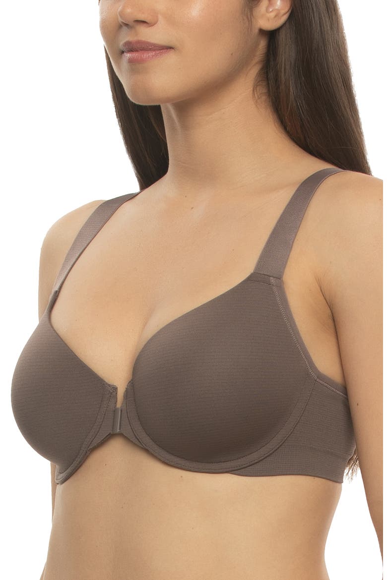 Utopia Front-Close Racerback Contour Bra, Alternate, color, SPARROW