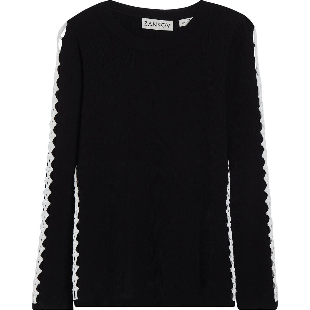 Zankov Issimo Braid Detail Rib Top In Black