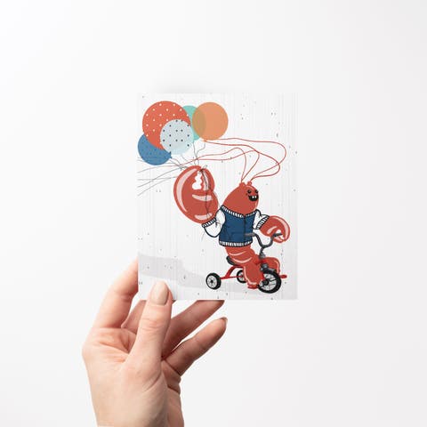Birthday Greeting Card Pack (3ct) "Lobstah Balloons"
