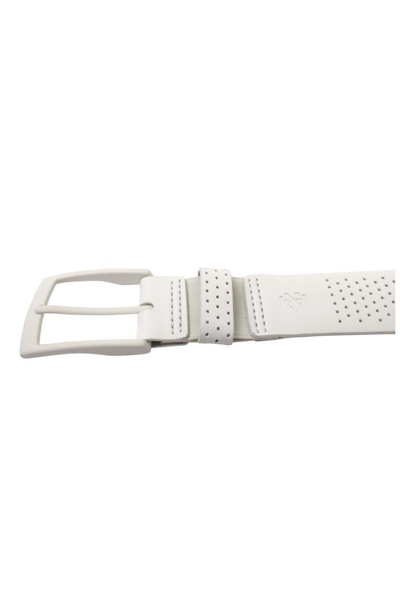 Comfort Stretch Perforated Leather Golf Belt, Alternate, color, White