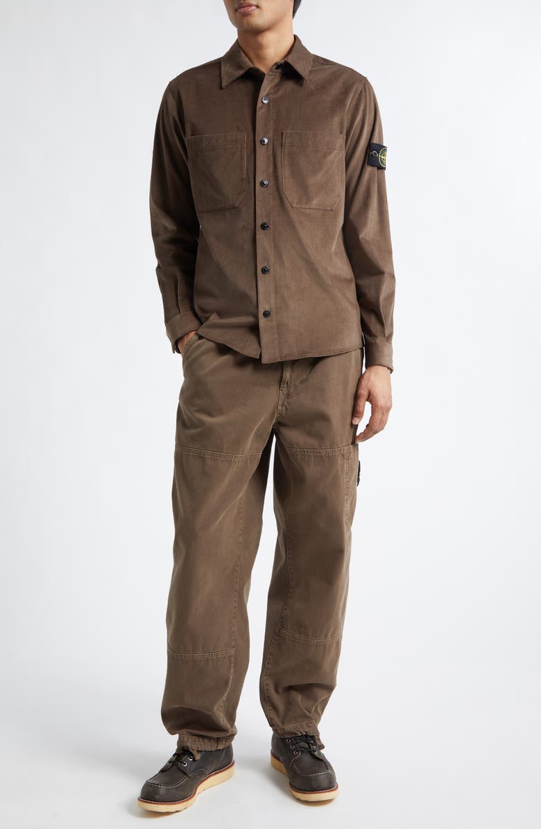 Stone Island Garment Dye Cotton Cargo Pants, Alternate, color, Umber