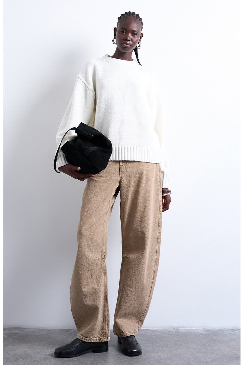 Exposed Seam Sweater, Alternate, color, WHITE