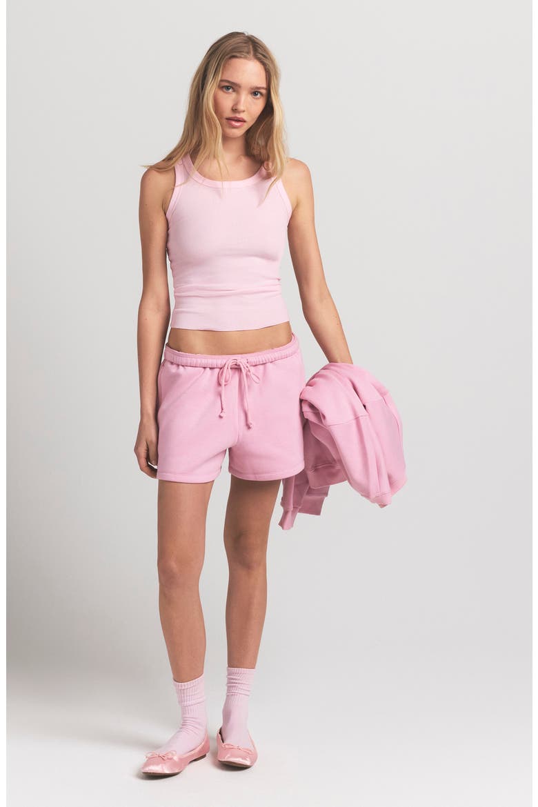 Stretch Cotton Rib Scoop Tank, Alternate, color, CHERRY BLOSSOM