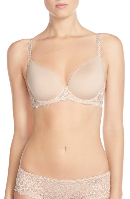 Simone Perele Caresse Underwire Plunge Bra in Peau Rose at Nordstrom, Size 32D