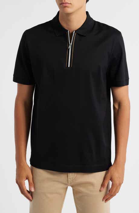 BOSS Paras Quarter Zip Cotton Polo