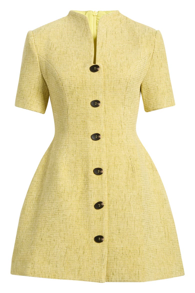 Bouclé Fit & Flare Minidress, Alternate, color, CHARTREUSE
