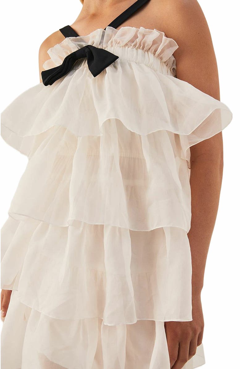 Rebecca Taylor Tiered Organza Dress, Alternate, color, Ivory/ Black