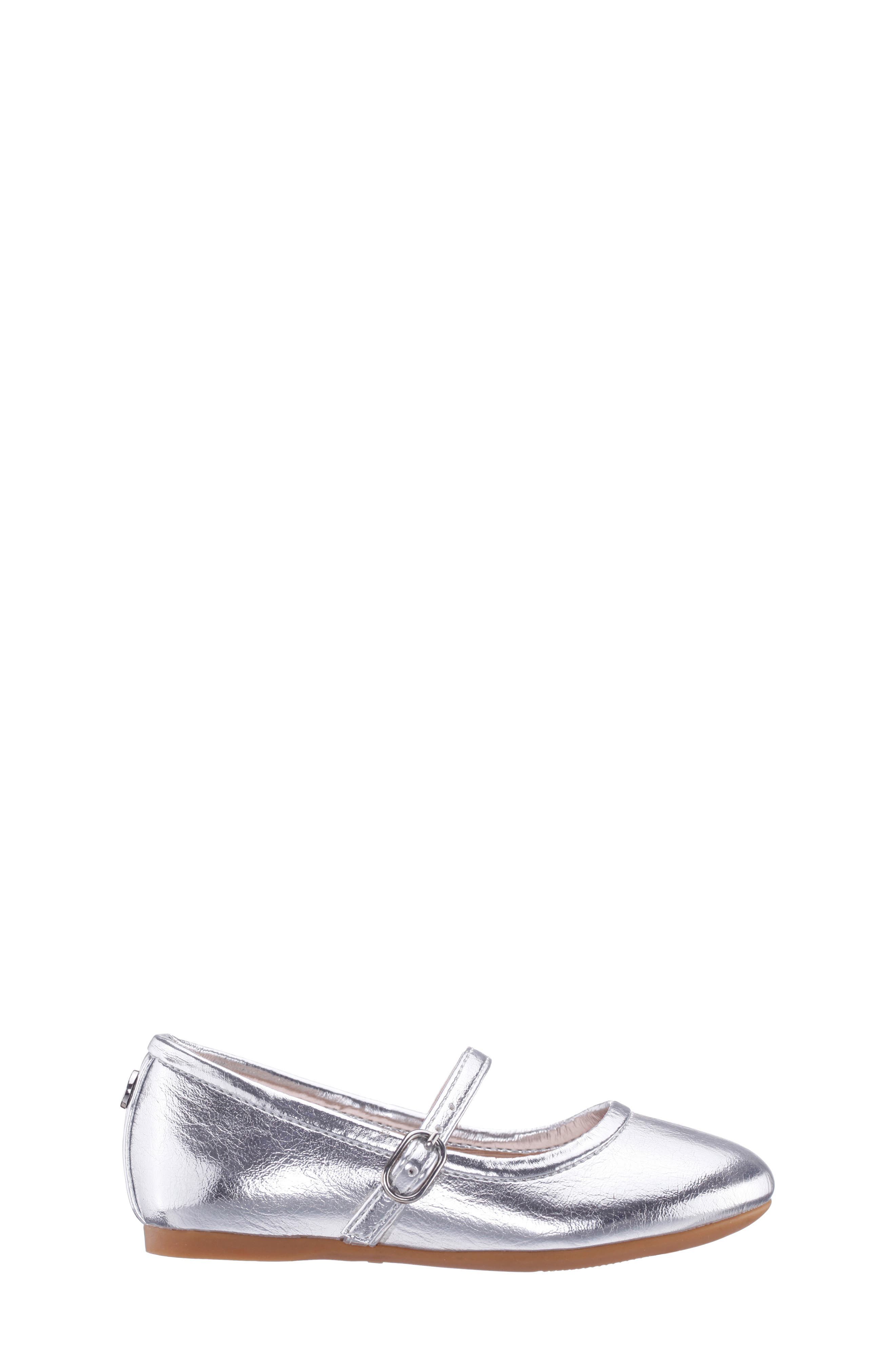 Kids' Nicola Mary Jane Flat, Alternate, color, SILVER METALLIC