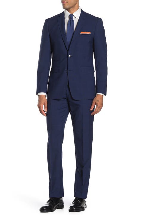 Navy Plaid Slim Fit 2-Piece Suit