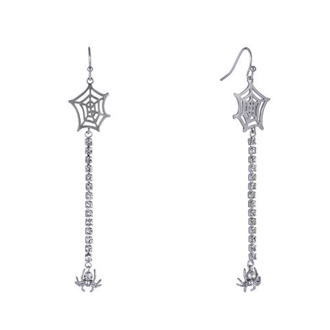 Halloween Spider and Web Linear Earrings
