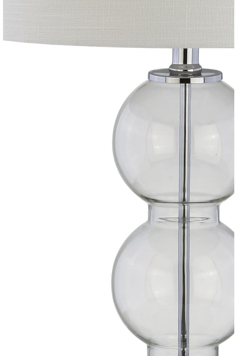 Bella 27" Glass Triple-Sphere LED Table Lamp, Alternate, color, Clear Silver