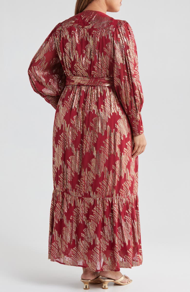 CIEBON Isa Long Sleeve Maxi Dress, Alternate, color, Red