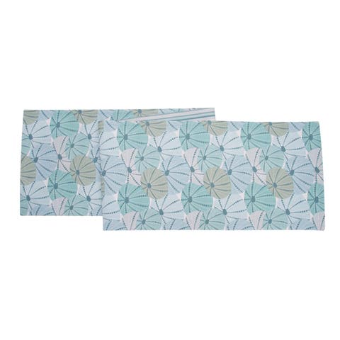 Sea Urchin Shores Reversible Graphic Print Machine Washable Table Runner 14" x 72"