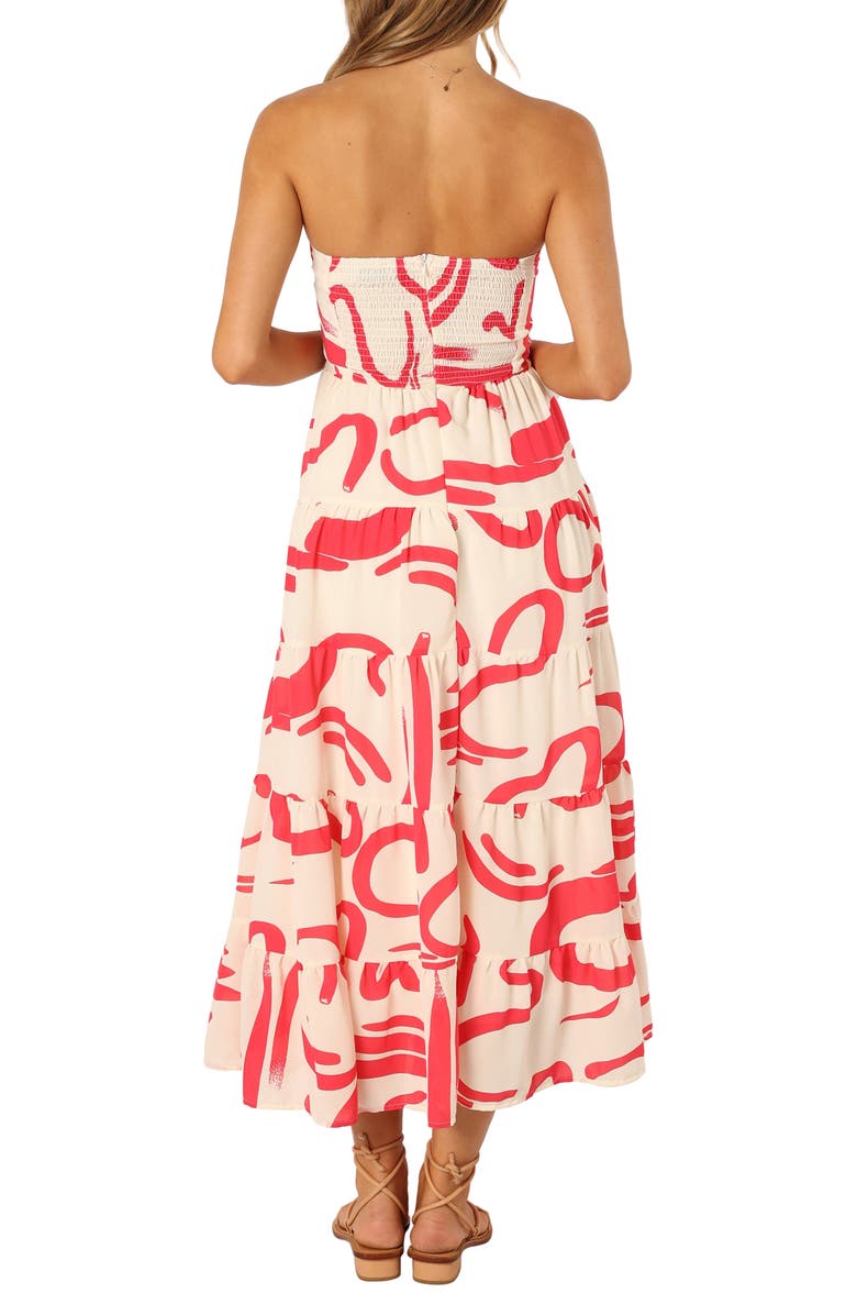 Petal & Pup Sitara Print Cutout Strapless Dress, Alternate, color, 