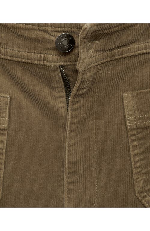Shop Mango Catherin High Waist Crop Wide Leg Corduroy Culotte Pants In Khaki