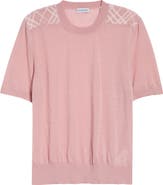 Burberry Winnie Check Trim Wool & Silk Sweater