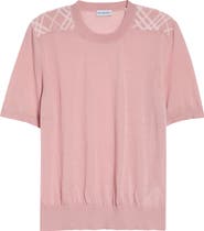 Burberry Winnie Check Trim Wool & Silk Sweater