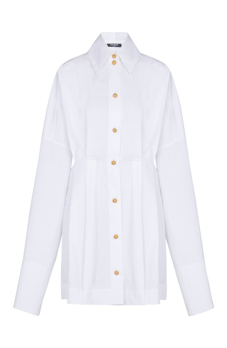 Balmain Poplin shirt dress, Alternate, color, White