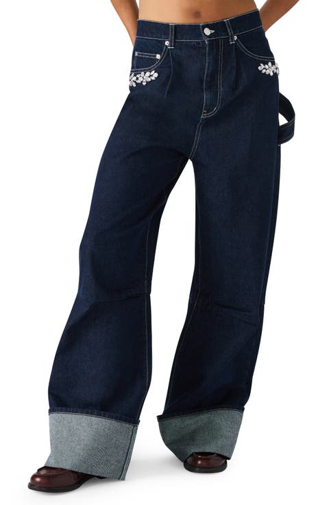 Bobbie Rhinestone Detail Carpenter Jeans (Bijou Blue)