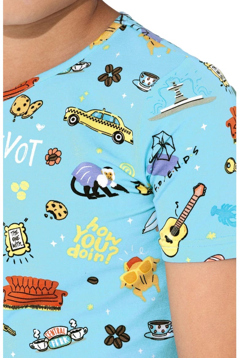 Friends Kids 2-Piece Short Sleeve & Shorts Pajama Set, Alternate, color, Friends