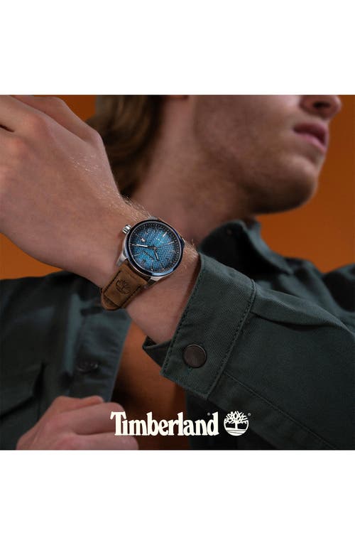 Timberland Henniker Ii Leather Strap Watch, 44mm In Dark Brown